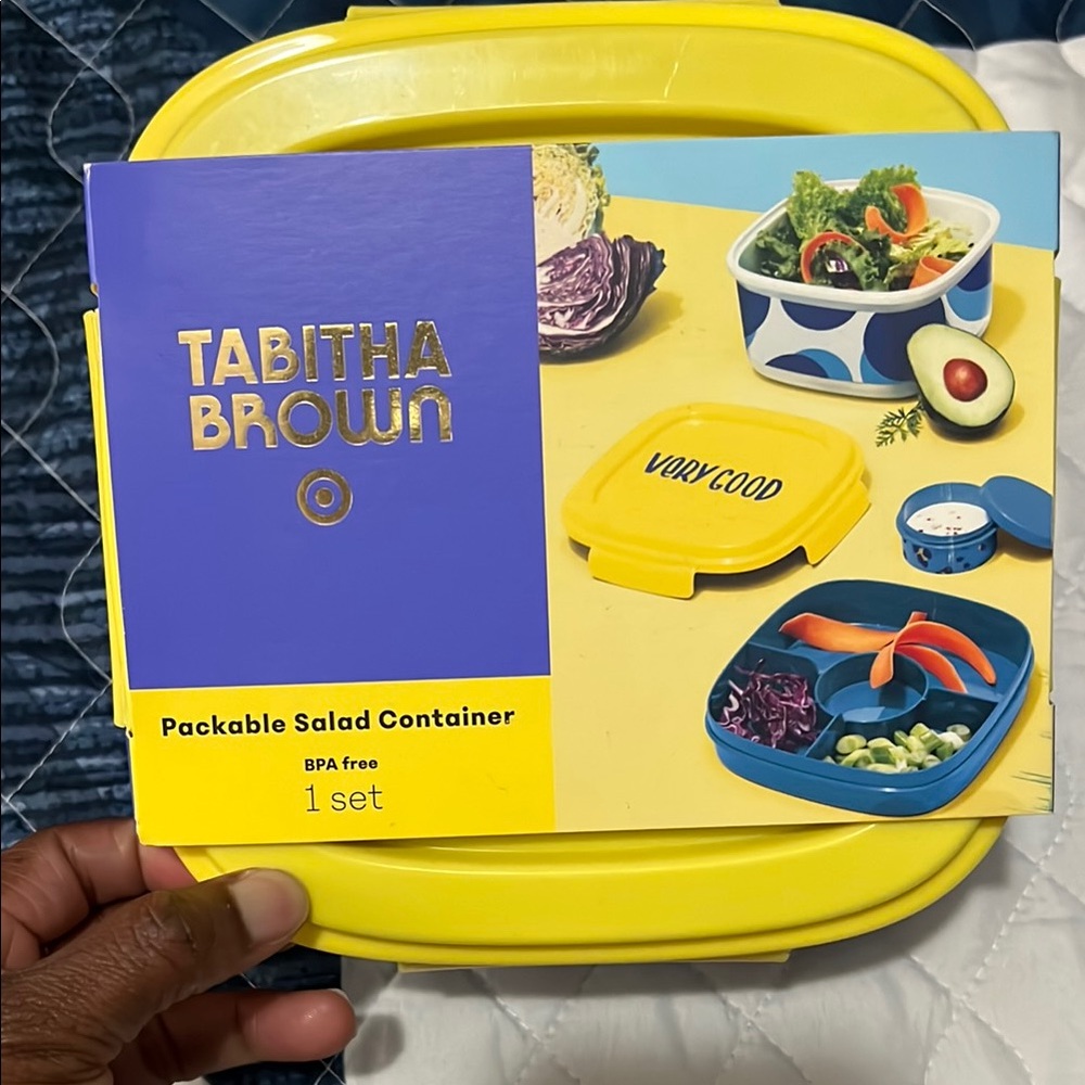 Tabitha Brown Yellow Packable Salad Container